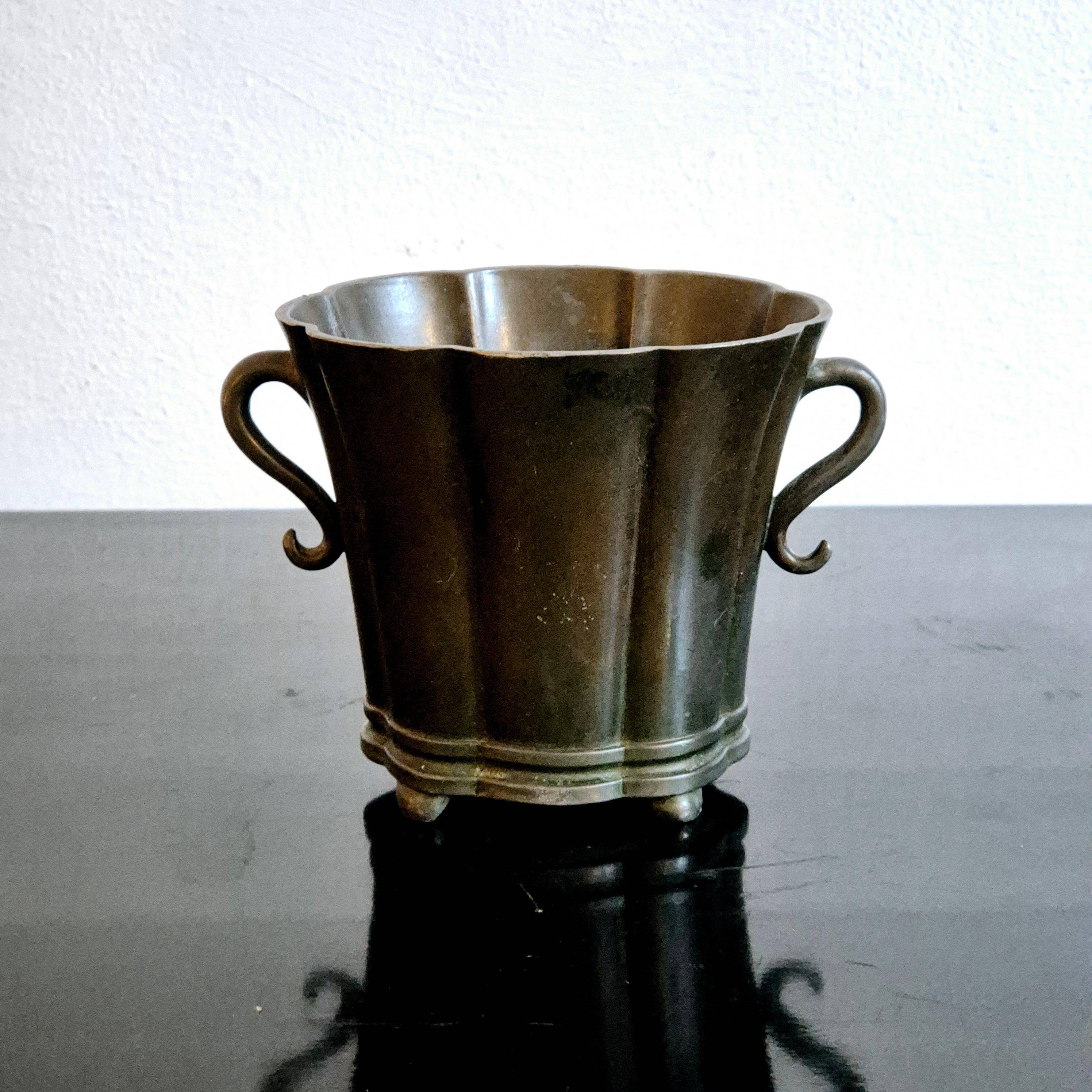Danish metal vase Disko, by Just Andersen, 1920s/30s/Art Deco