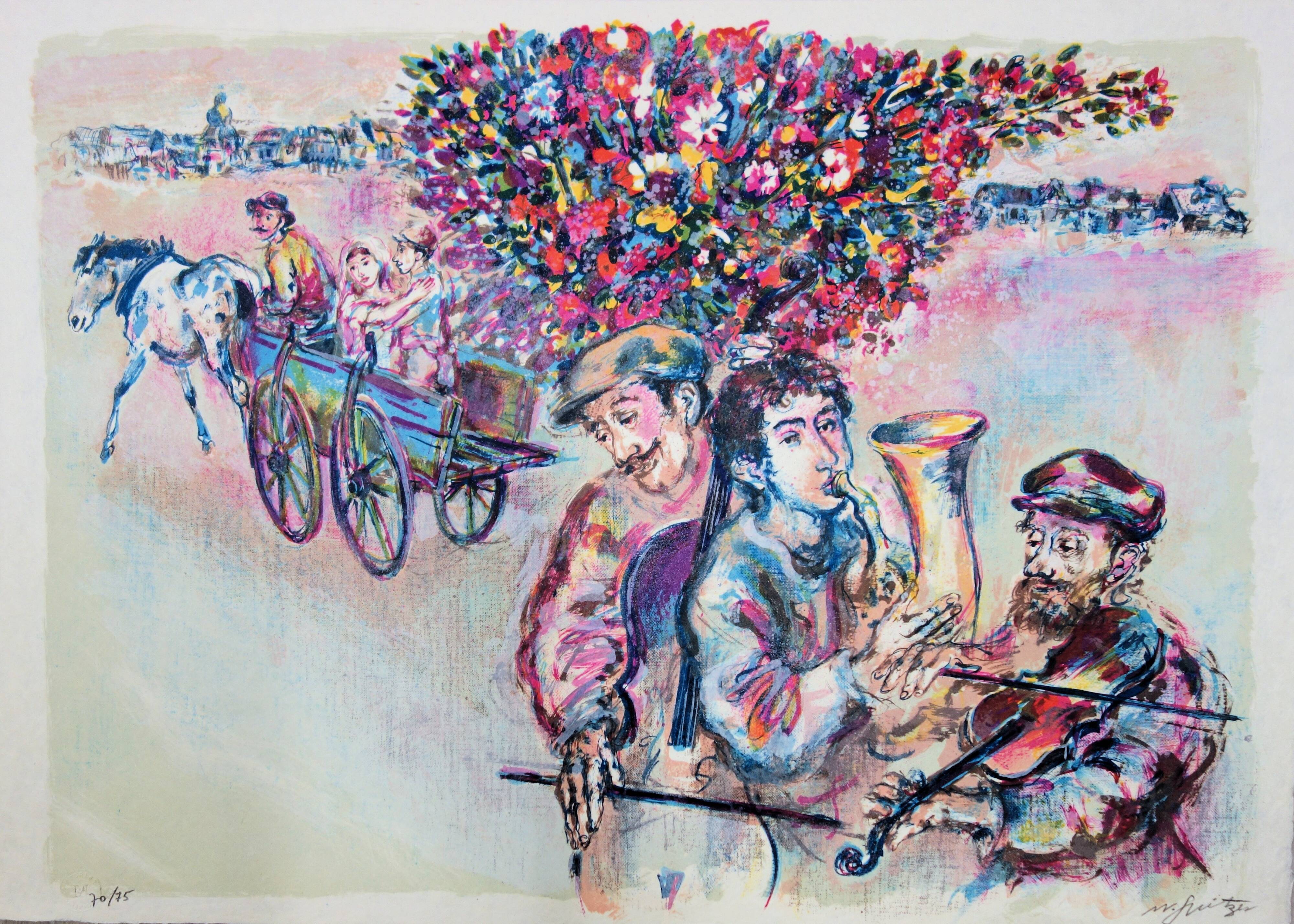 Walter Spitzer: The Jewish Wedding, original signed lithograph