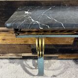 Art Deco marble and wrought iron console