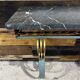 Art Deco marble and wrought iron console