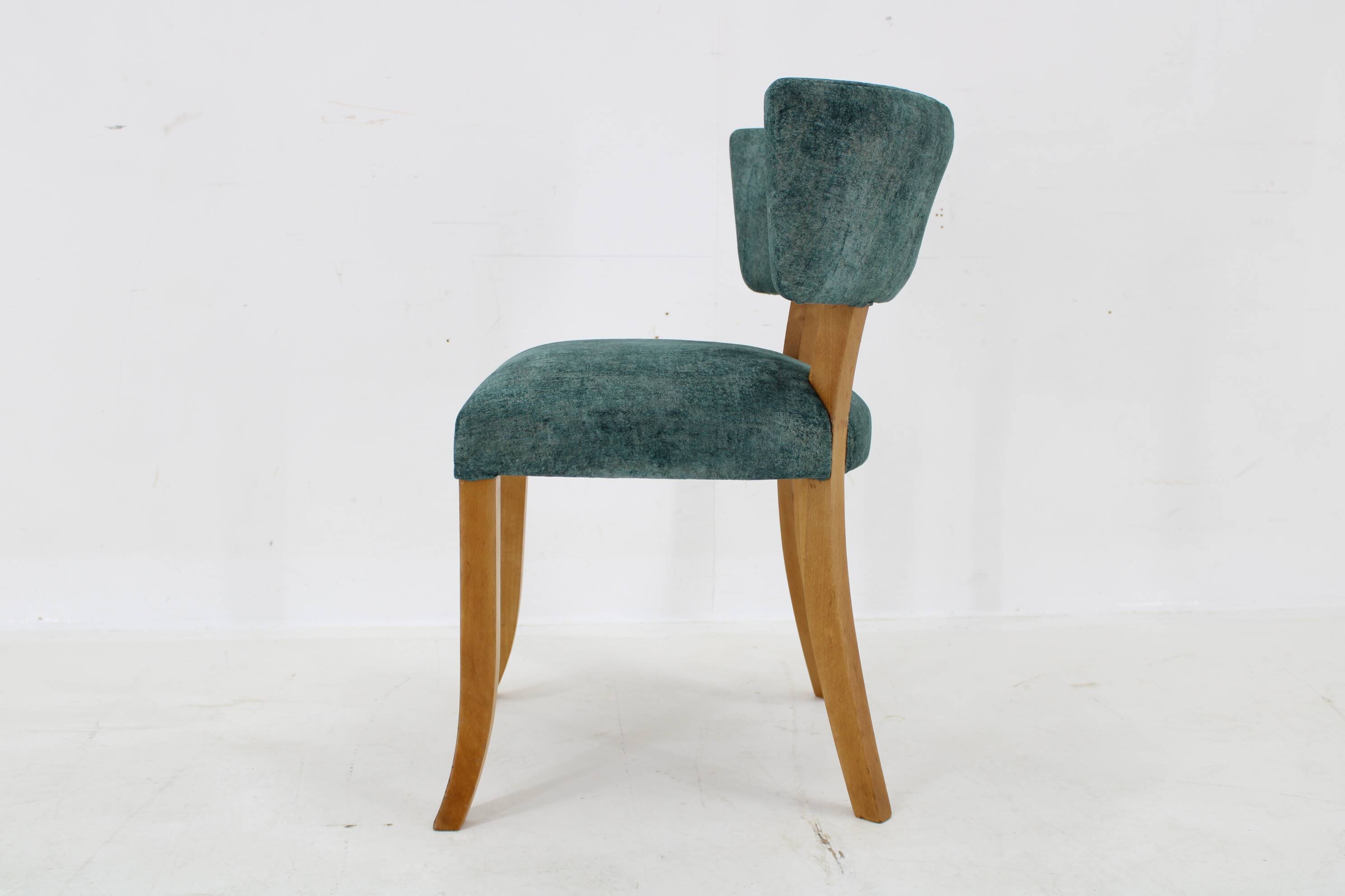 1950s Side Chair in Velvet , Italy