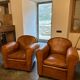 Leather club armchairs