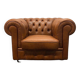 Vintage chesterfield brown leather club chair