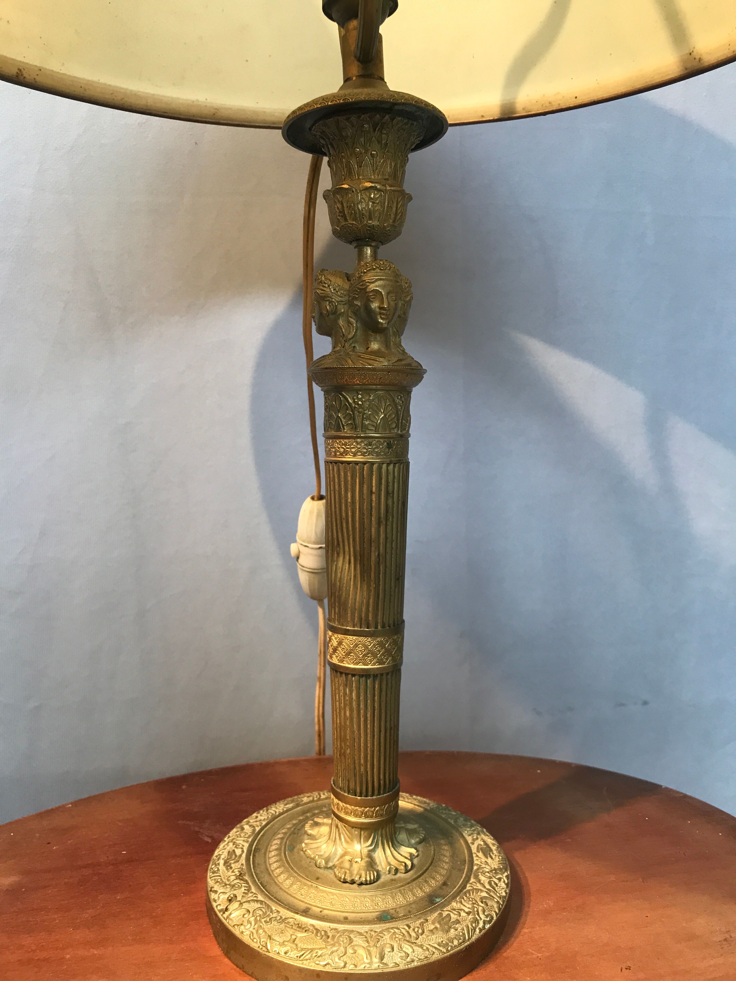 Golden brass table lamp