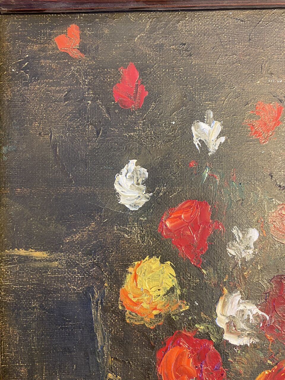 Old painting, still life with flowers signed Saint Alban, XX century