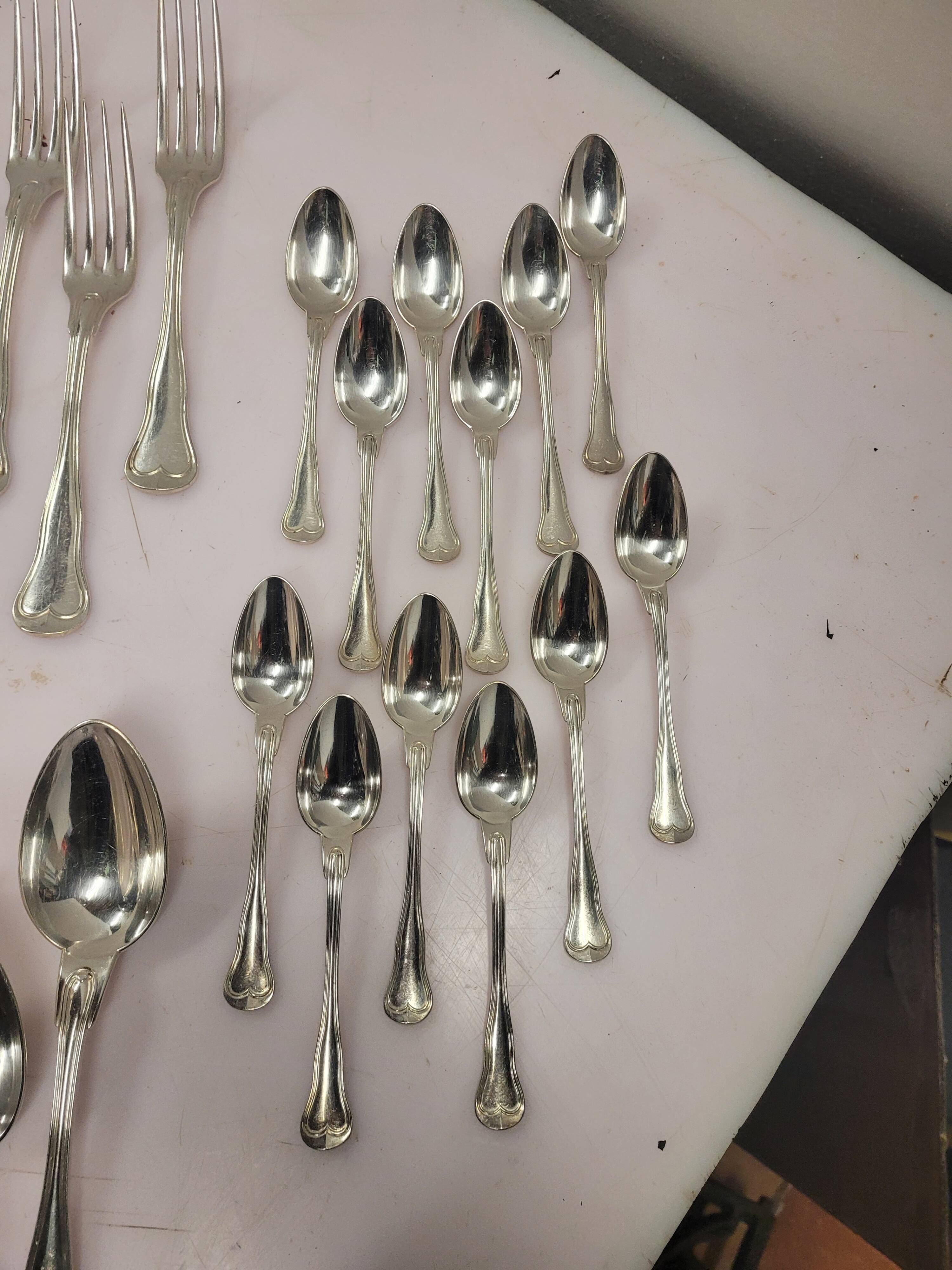 Christofle cutlery set in silver metal 36 pieces with its box