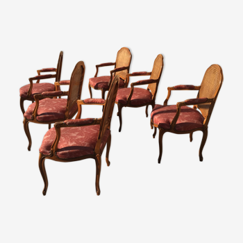 Lot de 6 fauteuils style Louis XV