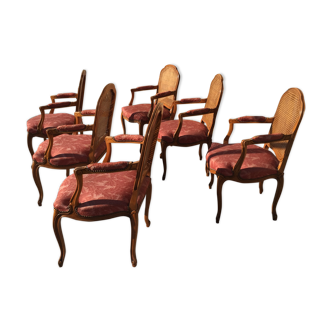 Suite of 6 Louis XV style armchairs