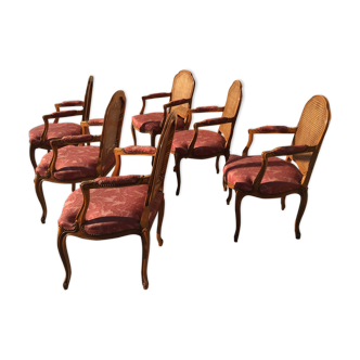 Lot de 6 fauteuils style Louis XV