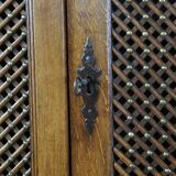 Antique oak bread cabinet from the late 17th century with working locks