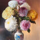 "Flowers" Russian painting, signed Askerov Rafik A.