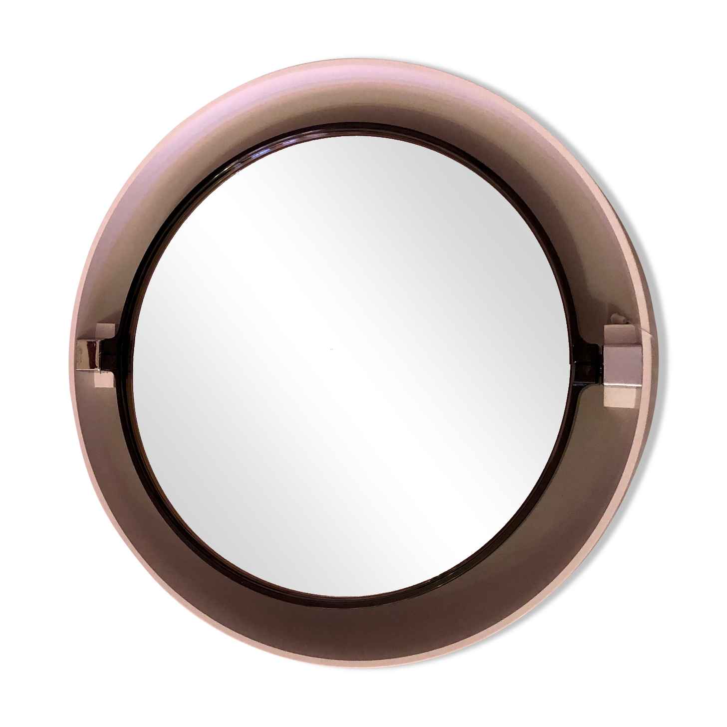 Vintage Space age 70 backlit swivel round mirror 61cm