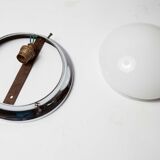Opaline and chrome ceiling light  60s