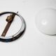 Opaline and chrome ceiling light  60s