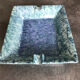 Modernist porcelain ashtray laure japy rectangular shades blue / green