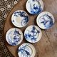 Set of 6 flat ironstone plates - Japanese Model 2 from Longwy