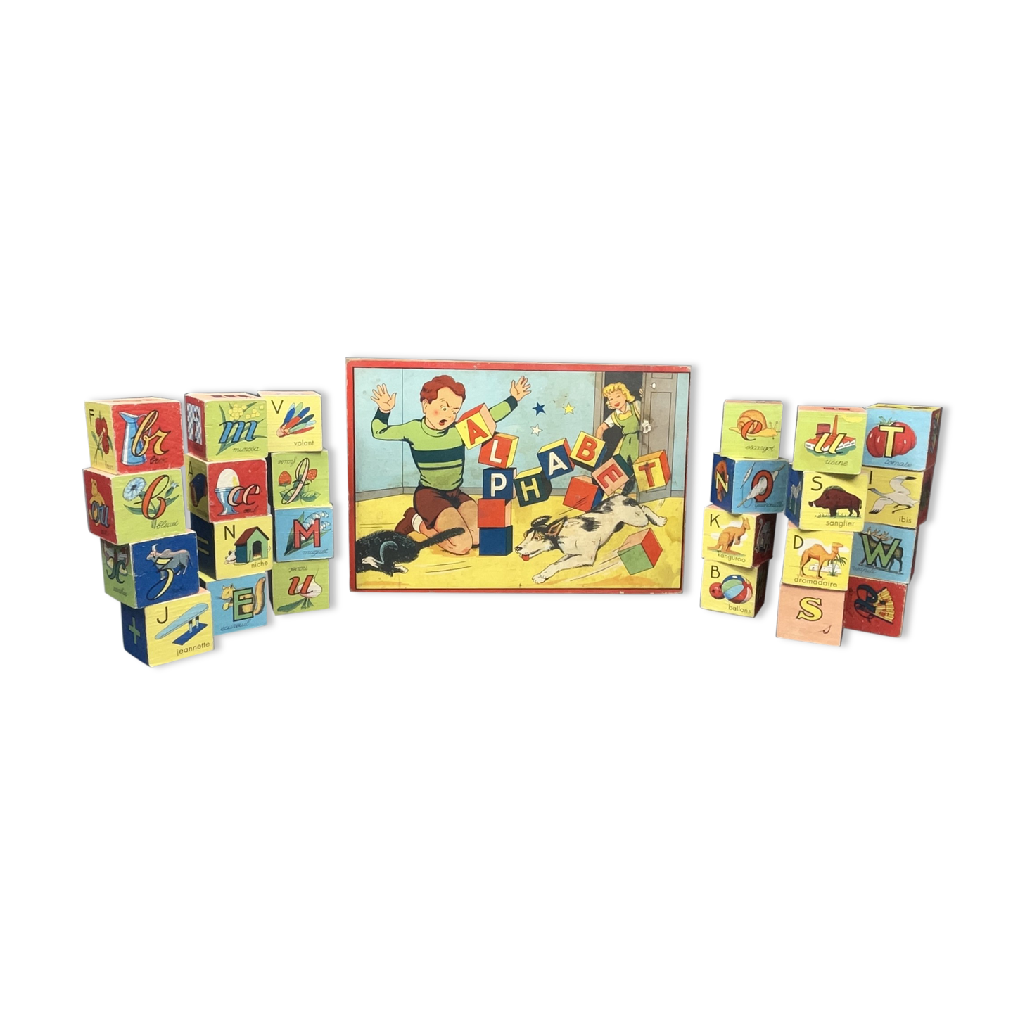 Old alphabet cube set