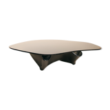 Monumental Laurel Fyfe Black Glass Sculptural Coffee Table American Handkerchief