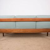 Danish 3-seater sofa in teak and new fabric, Senator model Ole Wanscher, France & Son.