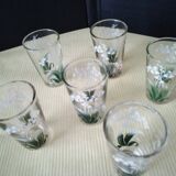 6 Goblet-shaped tea glasses with VMC screen-printed decoration