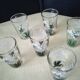6 Goblet-shaped tea glasses with VMC screen-printed decoration