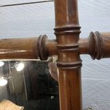 Large cherry wood bamboo mirror 100×76cm