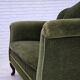 1950s, Danish 2-seater sofa, green furniture velour, ash wood legs.