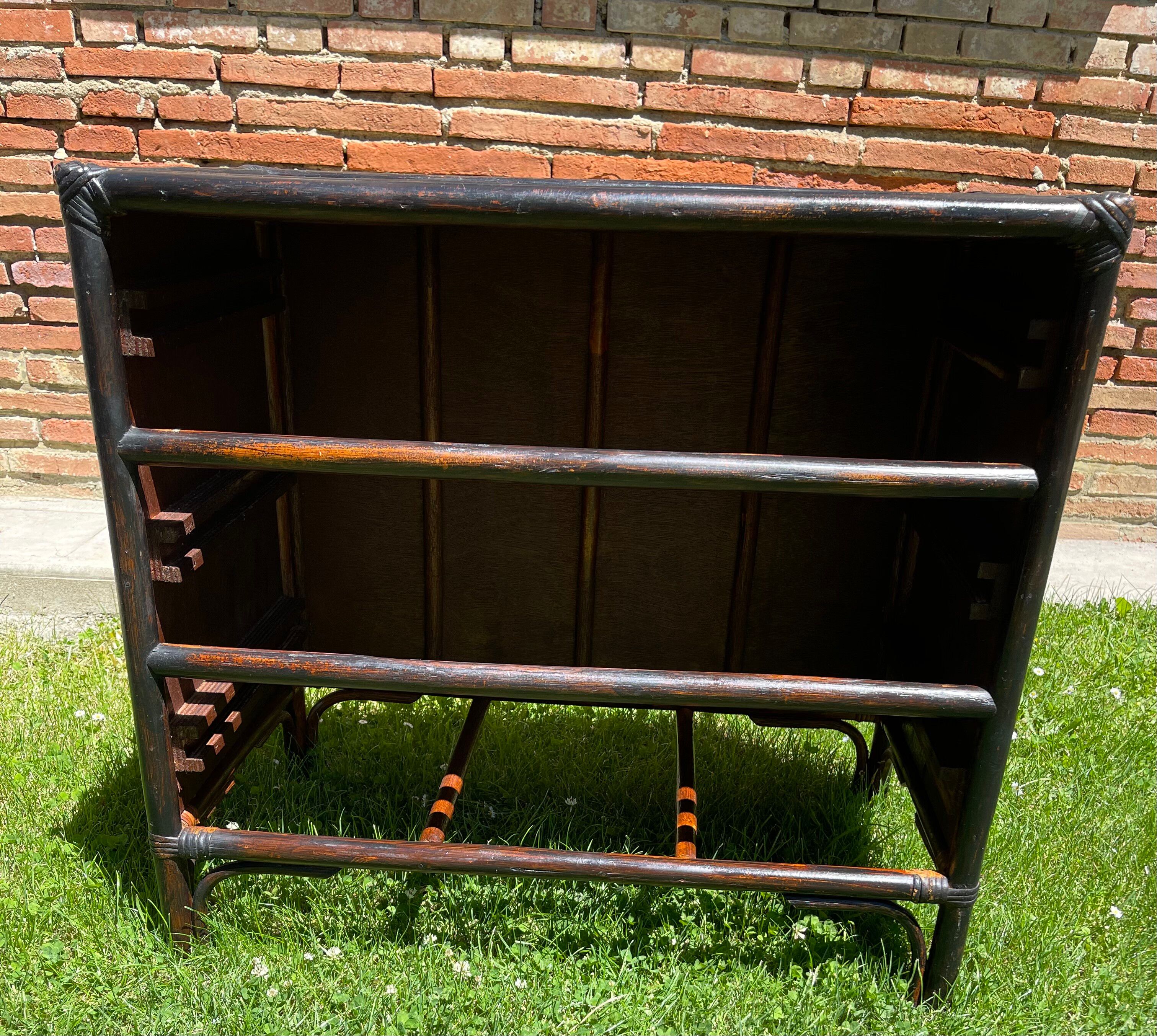 Vintage rattan chest of drawers