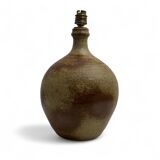 Pied de lampe boule en gres pyrite style La borne Tiffoche Deblander