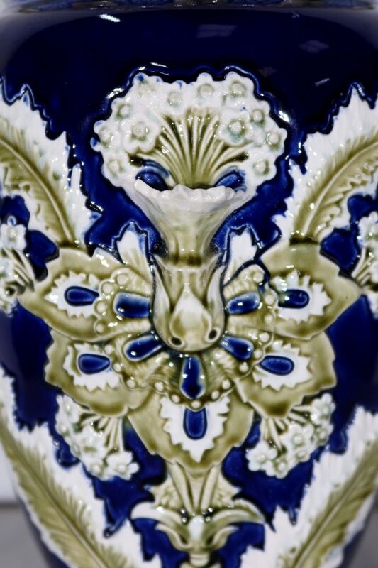 Earthenware vase, faience factory of fives lille - early twentieth century