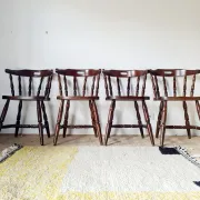 Lot de 4 Chaises Bistrot Western en Bois Massif