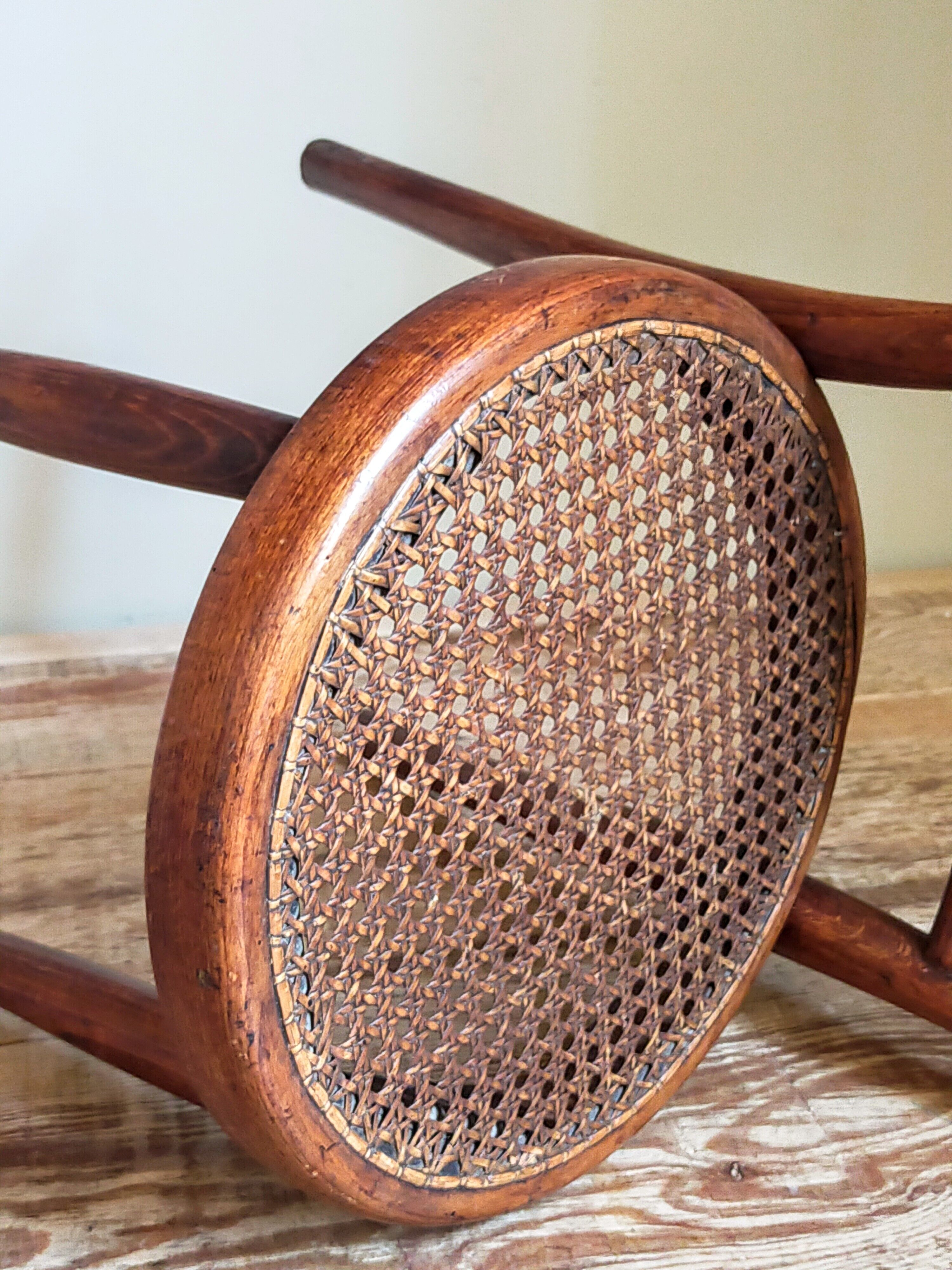 Children's chair in curved round wood old year