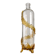 French Art Nouveau Uranium Glass Bottle with Applied Amber Leaves, c. 1900