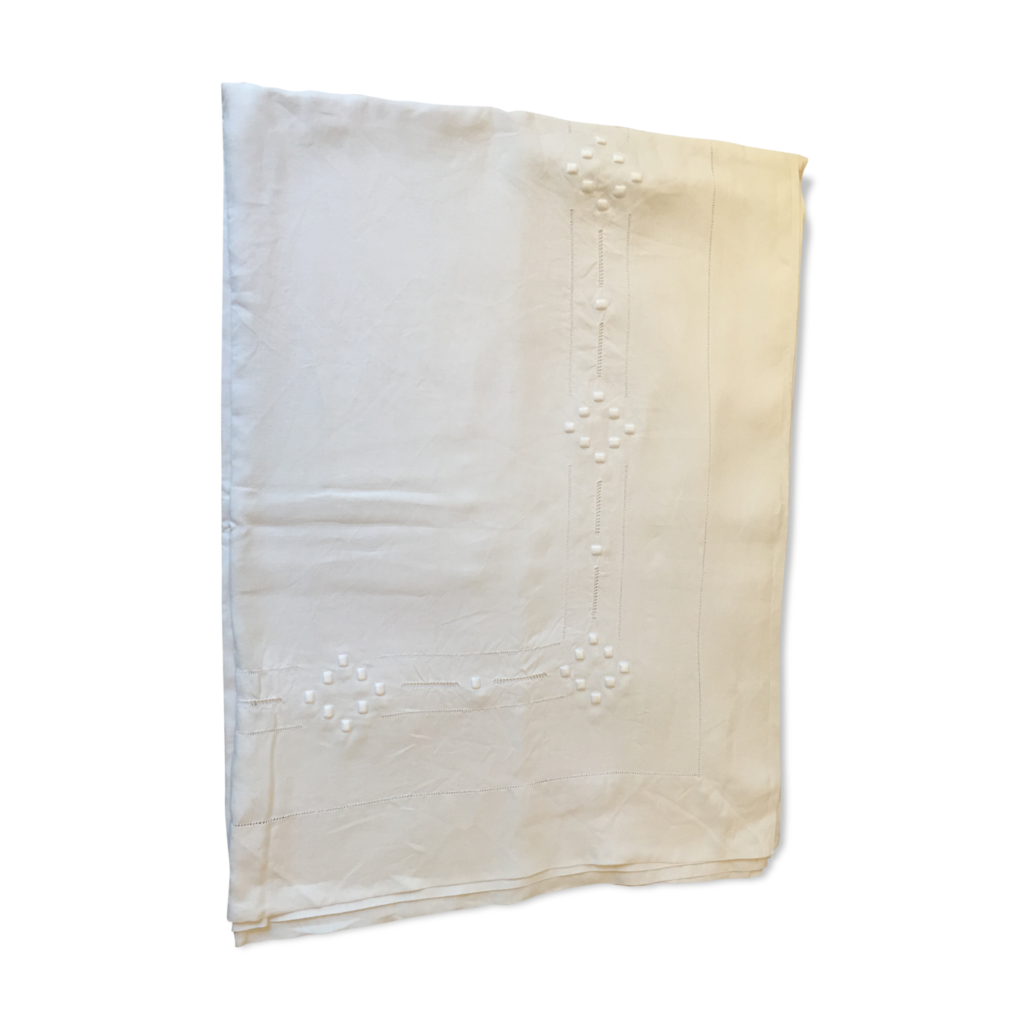 Drap plat brodé brodé 3,20x2,30 m