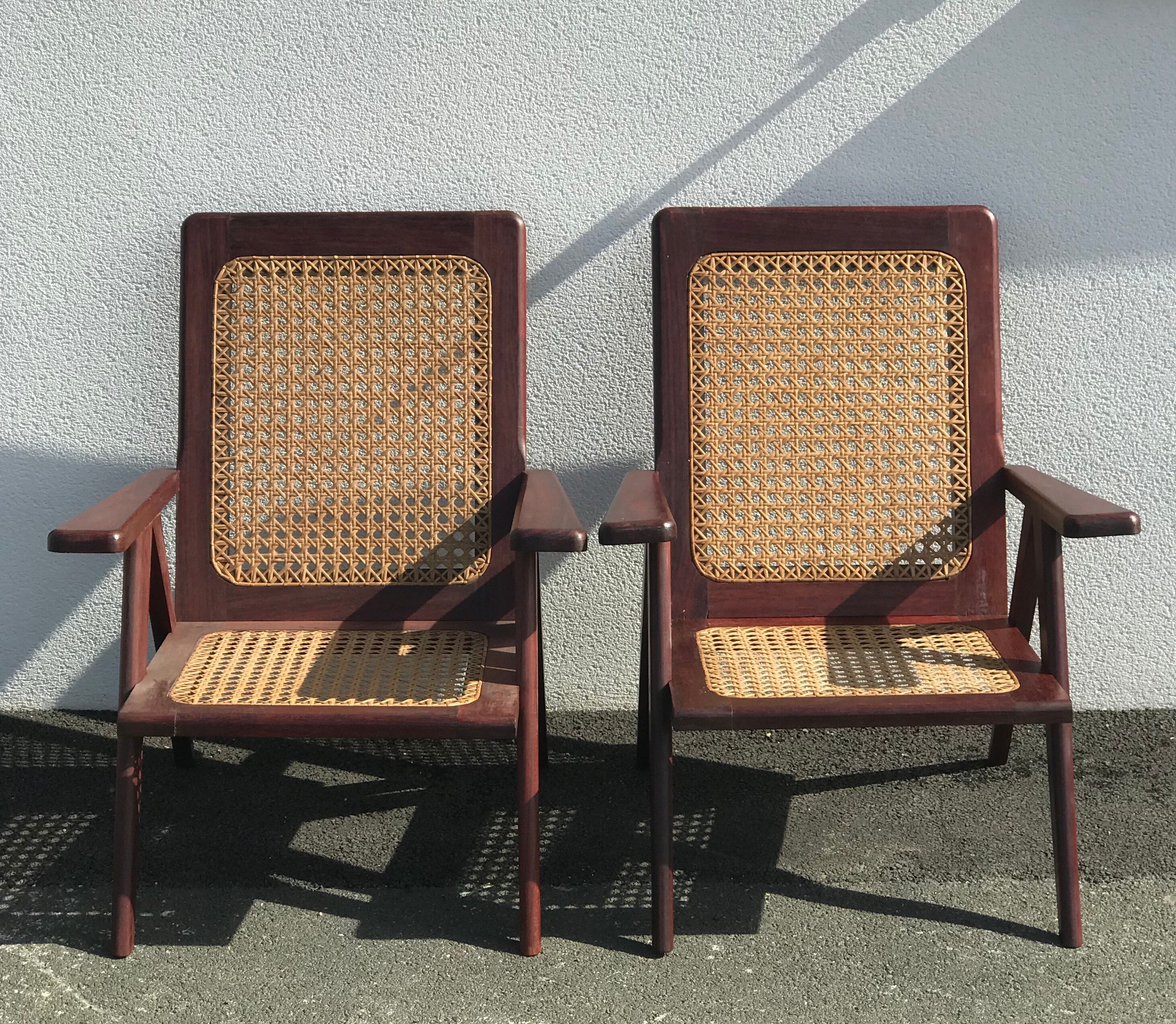 Exotic wooden antique armchairs