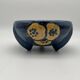 Tripod ceramic pocket tray, hand painted blue