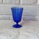 6 vintage footed glasses in cobalt blue coloured glass from Portugal