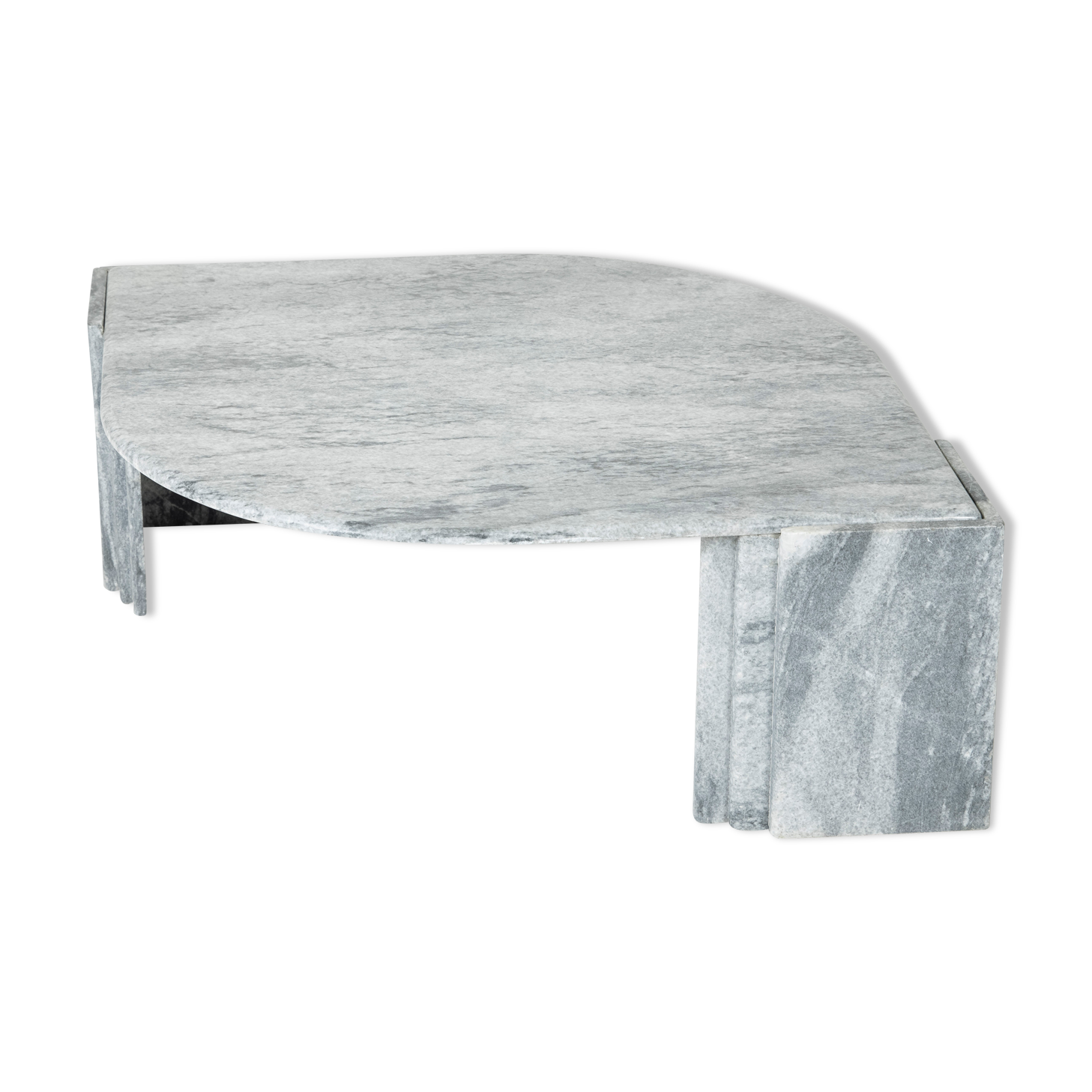 Table basse en marbre gris, 1970s