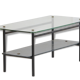 Table low 1950 metal double glass vintage 50's rockabilly coffee table