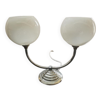 Lampe de table globes opaline période art déco 1930