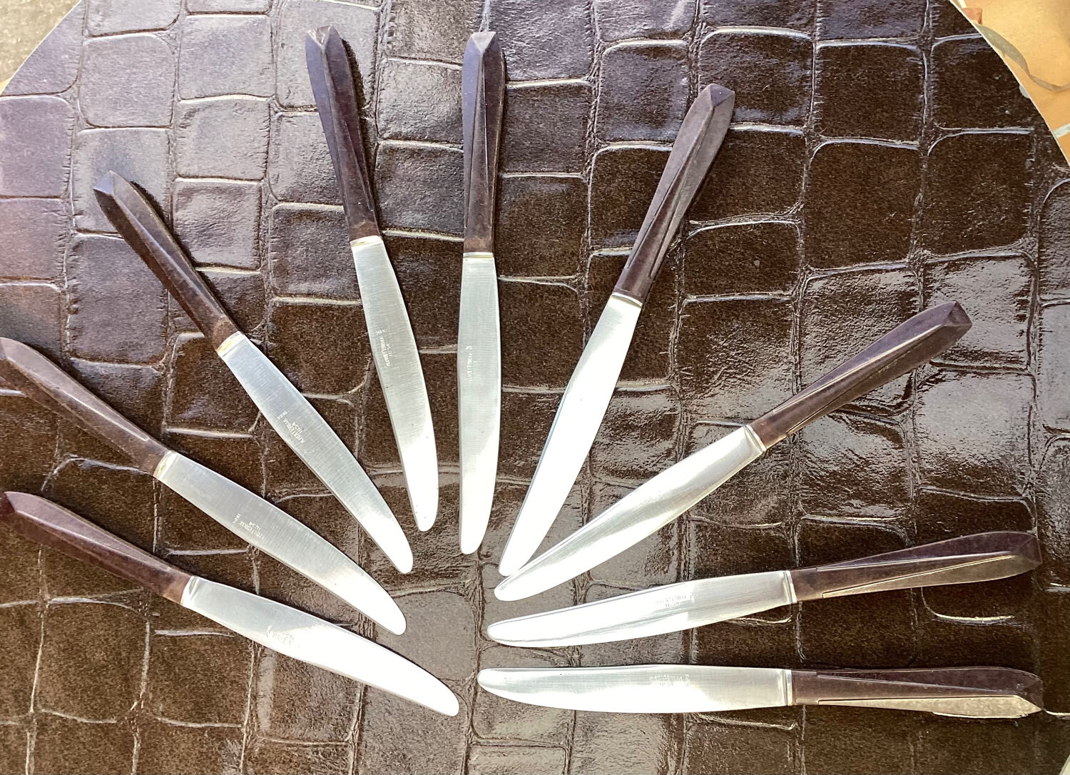 Set of 9 vintage a.fontenille 1034 table knives