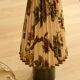 Rockabilly glass footed table lamp with a fabric lampshade, comes direct from the 1950s