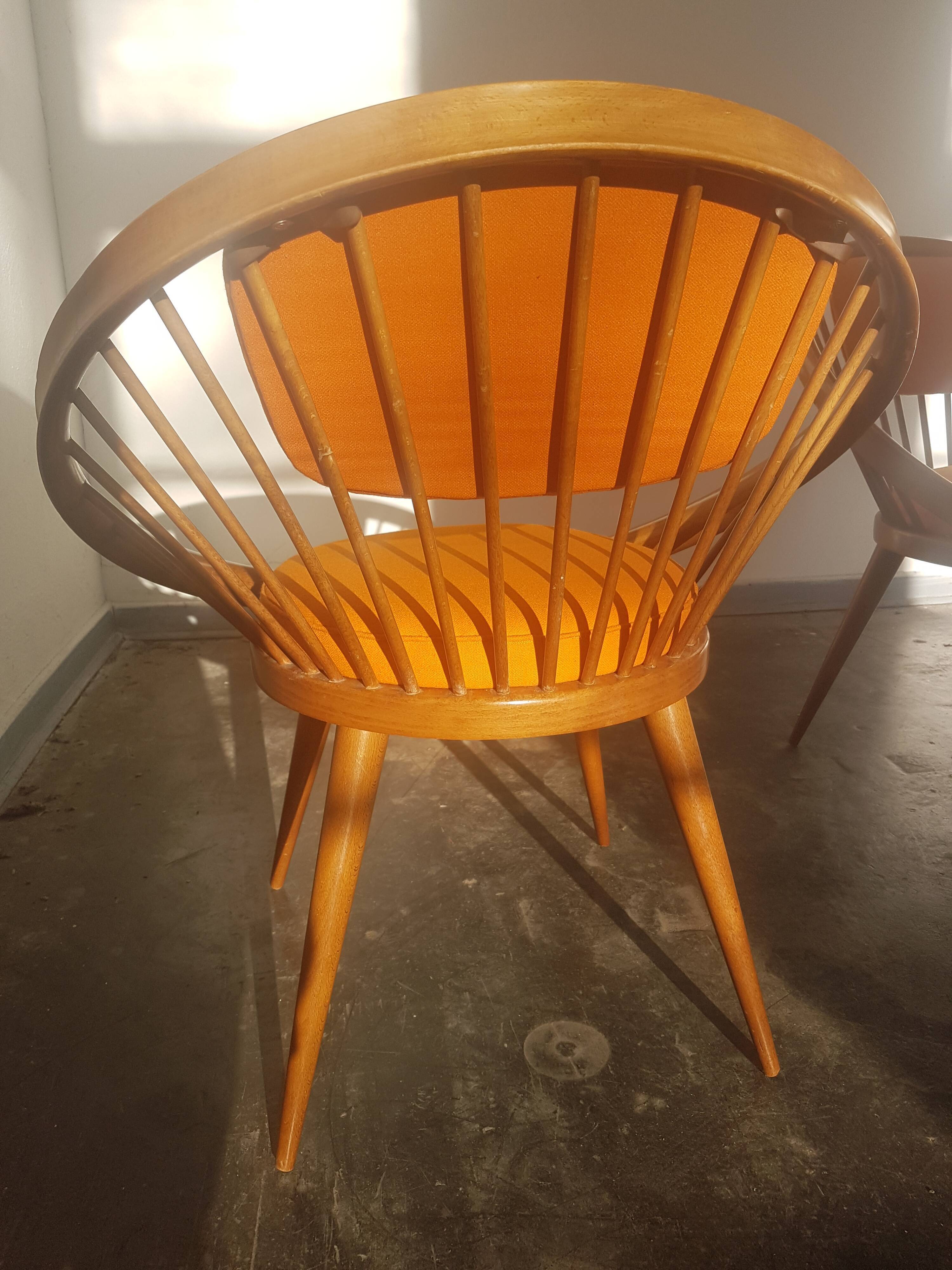 A pair of vintage circle chairs by Yngve Ekstrom