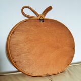 Vintage apple rattan mirror 32x32cm