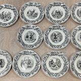 Set of 11 plates Creil Montereau LM & Cie