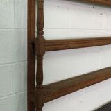 Old oak shelf back of glass counter wall