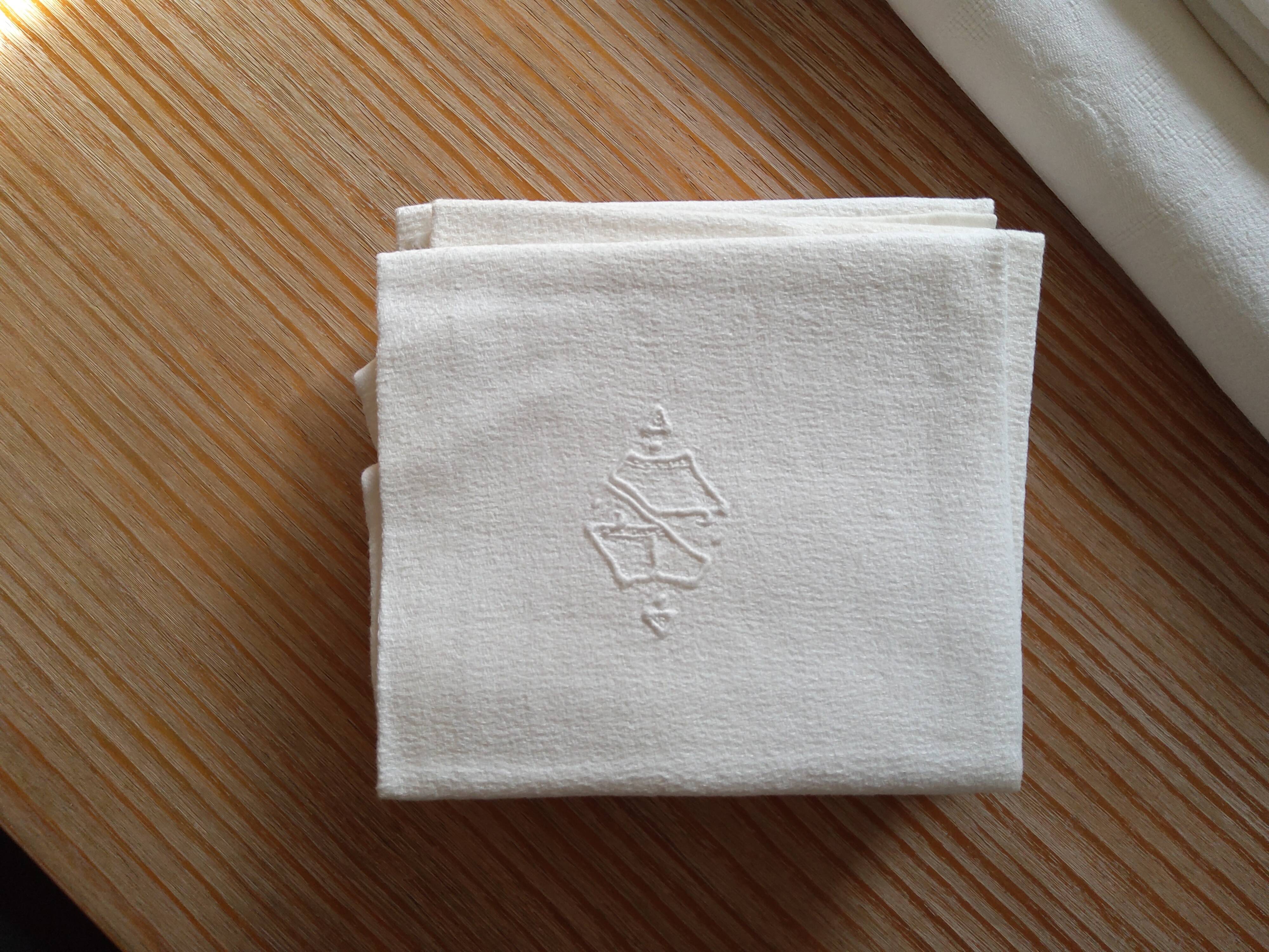 Embroidered tablecloth + towels