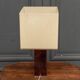 1970 lamp, white plexiglass lampshade, double patina amber base