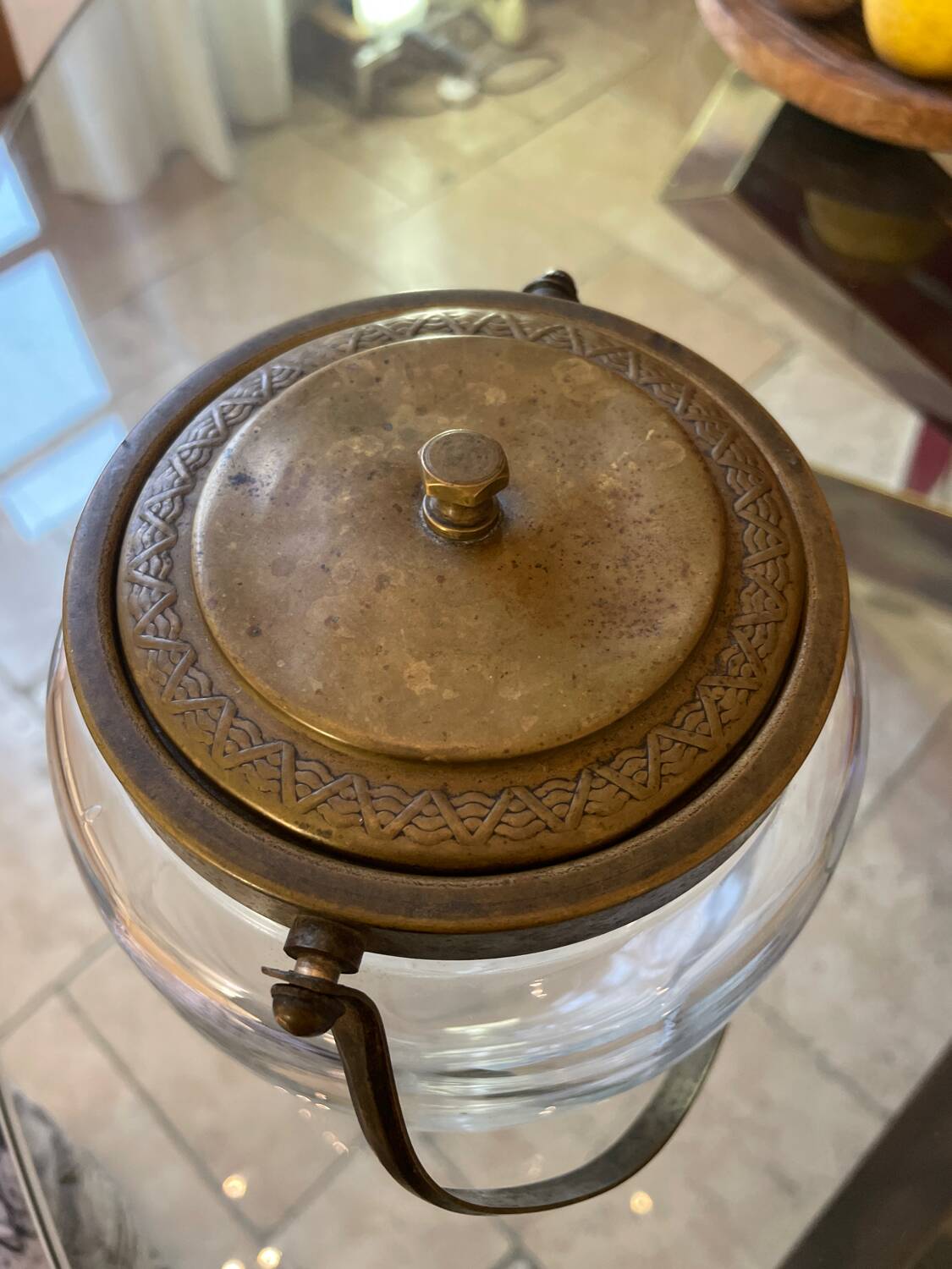 Engraved Crystal Cookie Jar