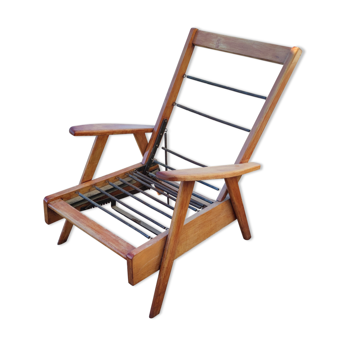 Armchair with compass legs and a mechanism, circa 1950